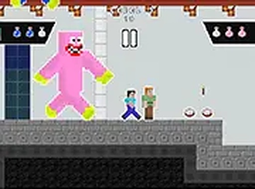 Huggy Kissy vs Steve Alex Online Chasing Game - Arcade Game